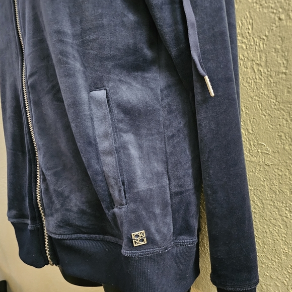 Calvin Klein Velour Zip Up Track Jacket - Picture 7 of 8